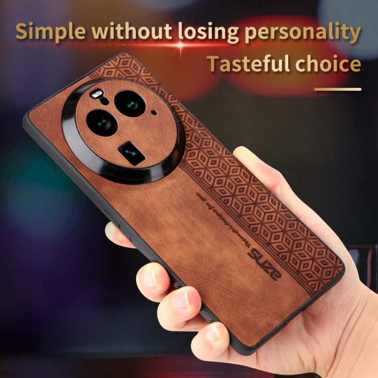 For OPPO Find X6 Pro AZNS 3D Embossed Skin Feel Phone Case(Brown) - OPPO Cases by AZNS | Online Shopping UK | buy2fix