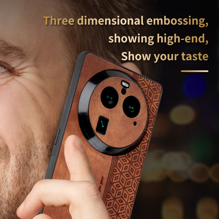 For OPPO Find X6 Pro AZNS 3D Embossed Skin Feel Phone Case(Brown) - OPPO Cases by AZNS | Online Shopping UK | buy2fix