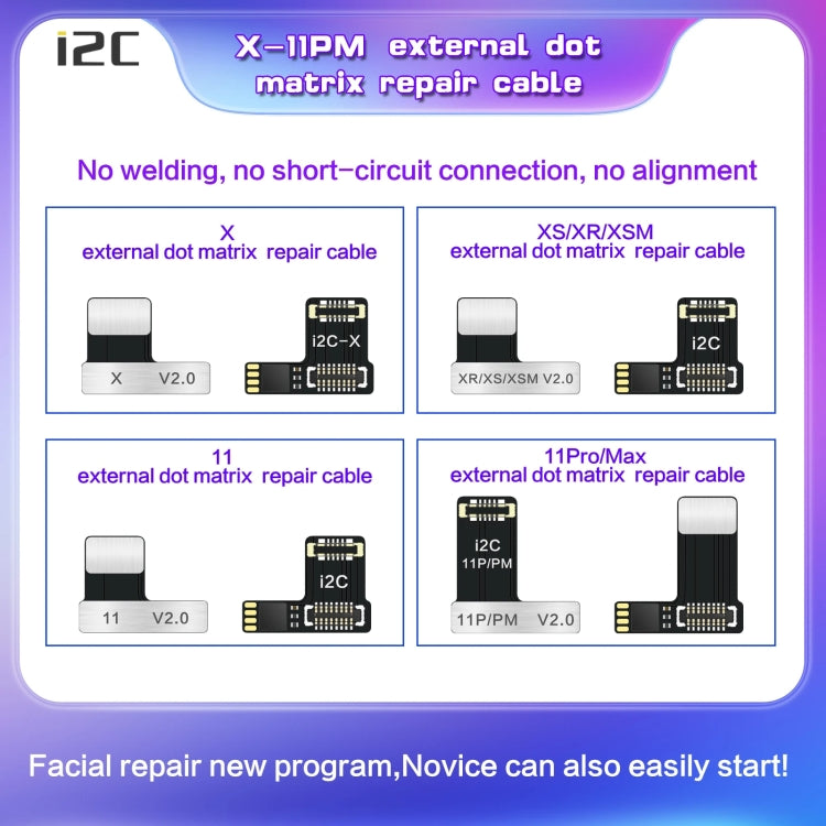 For iPhone XS / XR / XS Max i2C MC12 SK-BOX Dot-matrix Flex Cable V2.0 - Test Tools by i2C | Online Shopping UK | buy2fix