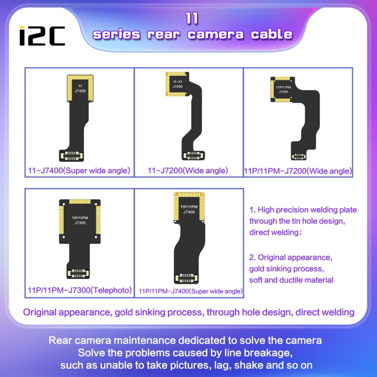 For iPhone 11 Pro / 11 Pro Max J7300 i2C Back Facing Telephoto Camera Cable - Flex Cable by i2C | Online Shopping UK | buy2fix