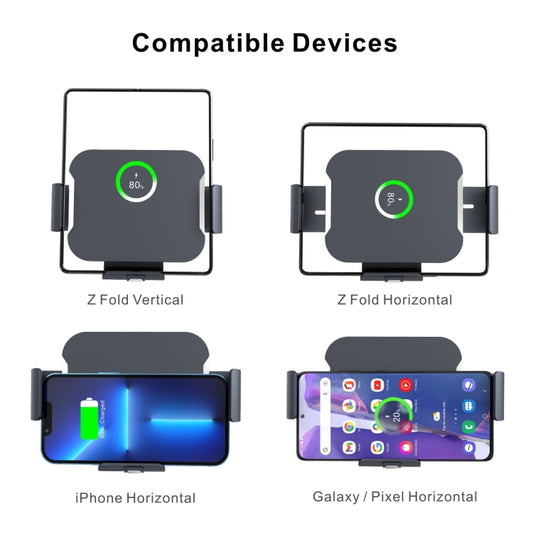 For Samsung Galaxy Z Fold4 / 3 S7 Dual Coil Car Phone Holder Wireless Charger - Wireless Charger Holders by buy2fix | Online Shopping UK | buy2fix