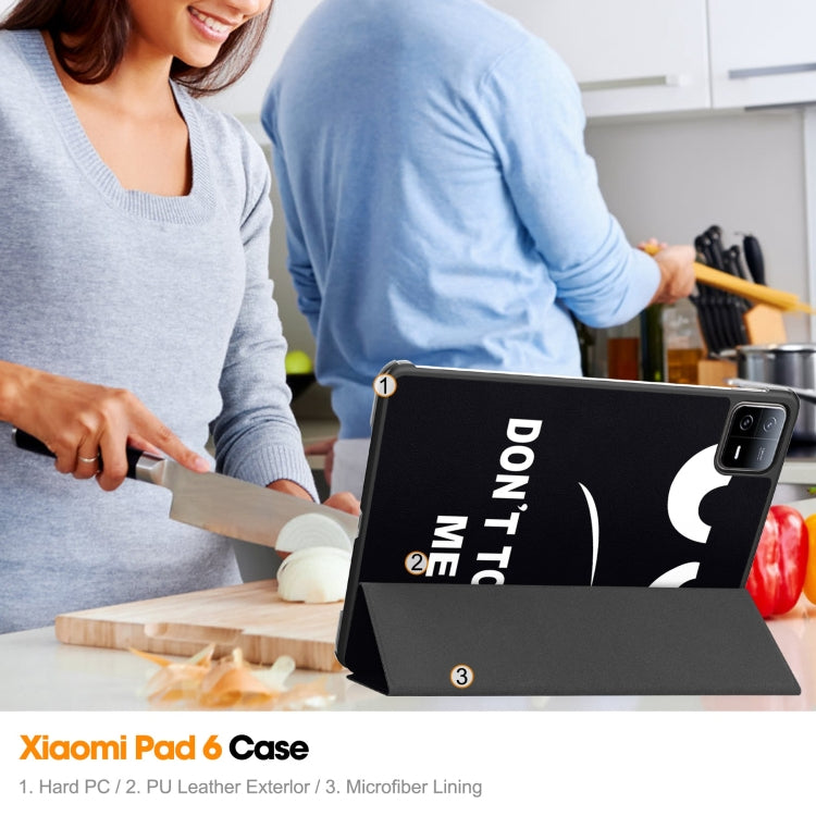 For Xiaomi Pad 6 / 6 Pro Custer Painted 3-Fold Stand Leather Smart Tablet Case(Big Eye ME) by buy2fix