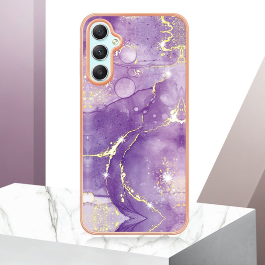 For Samsung Galaxy A24 Electroplating Marble Dual-side IMD Phone Case(Purple 002) by buy2fix