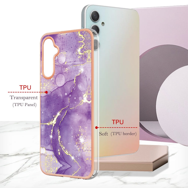 For Samsung Galaxy A24 Electroplating Marble Dual-side IMD Phone Case(Purple 002) by buy2fix