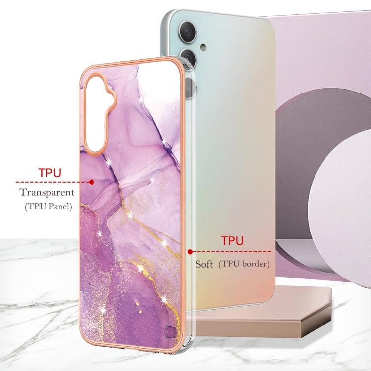 For Samsung Galaxy A24 Electroplating Marble Dual-side IMD Phone Case(Purple 001) by buy2fix
