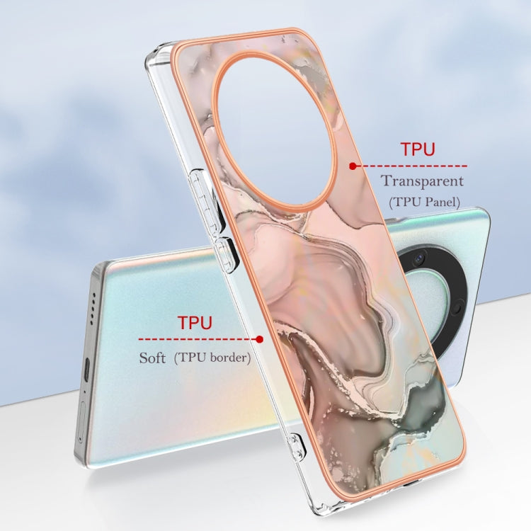For Honor X9a / Magic5 Lite Electroplating Marble Dual-side IMD Phone Case(Rose Gold 015) - Honor Cases by buy2fix | Online Shopping UK | buy2fix