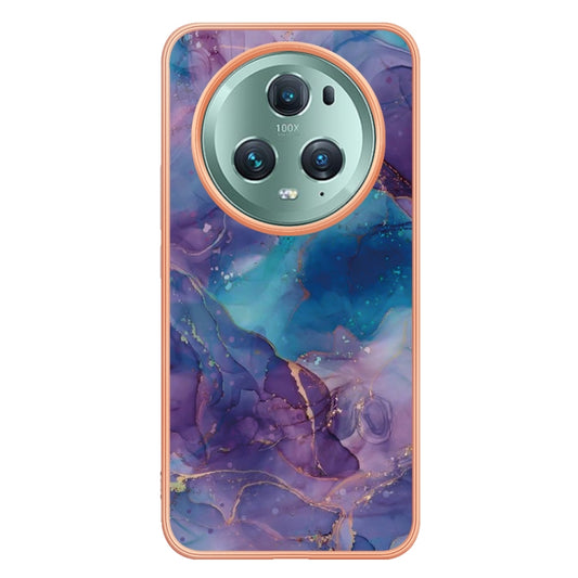 For Honor Magic5 Pro Electroplating Marble Dual-side IMD Phone Case(Purple 016) by buy2fix