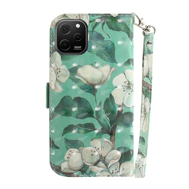For Huawei nova Y61 / Enjoy 50z 3D Colored Horizontal Flip Leather Phone Case(Watercolor Flower) - Huawei Cases by buy2fix | Online Shopping UK | buy2fix