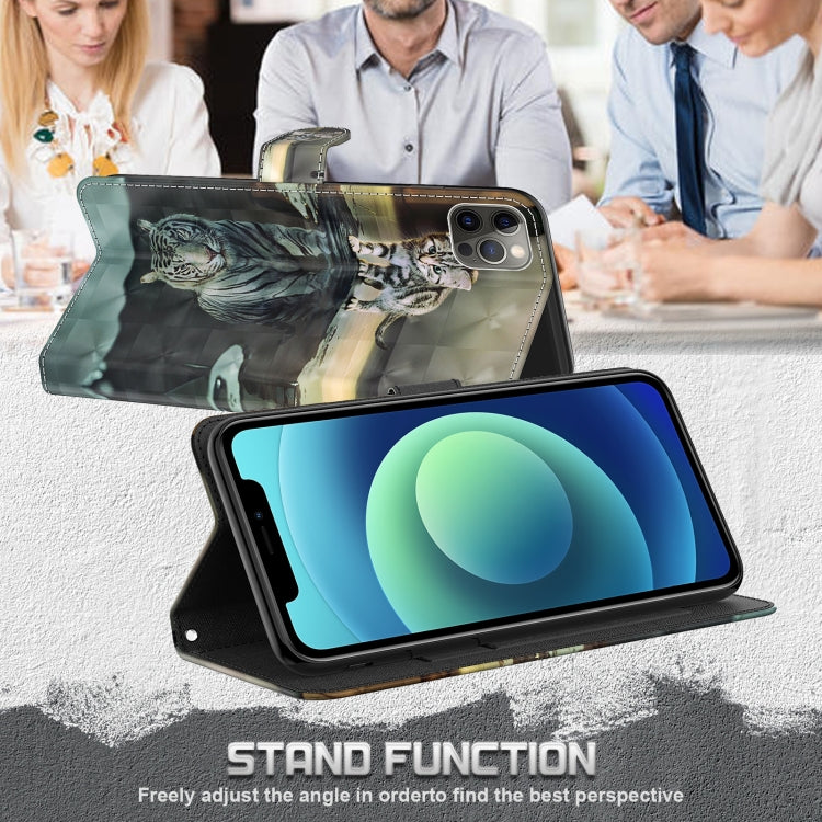 For Xiaomi Redmi Note 12 4G Global 3D Painting Pattern Flip Leather Phone Case(Cat Tiger) by buy2fix