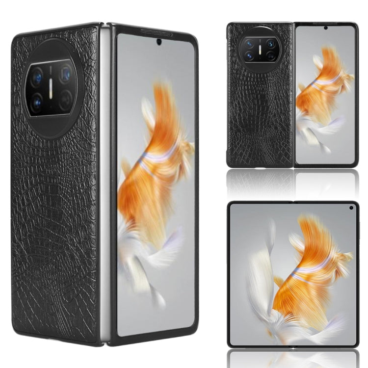 For Huawei Mate X3 Crocodile Texture Phone Case(Black) - Huawei Cases by buy2fix | Online Shopping UK | buy2fix