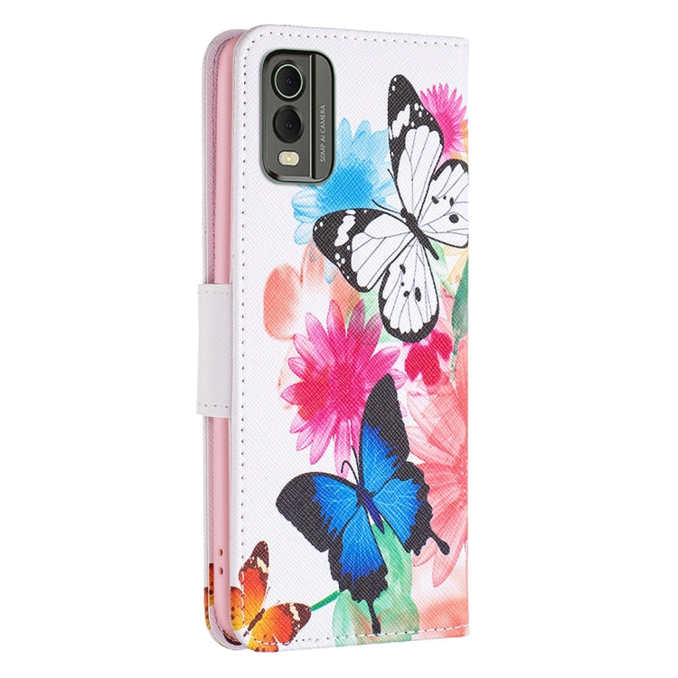 For Nokia C32 Colored Drawing Pattern Leather Phone Case(Butterflies) - Nokia Cases by buy2fix | Online Shopping UK | buy2fix