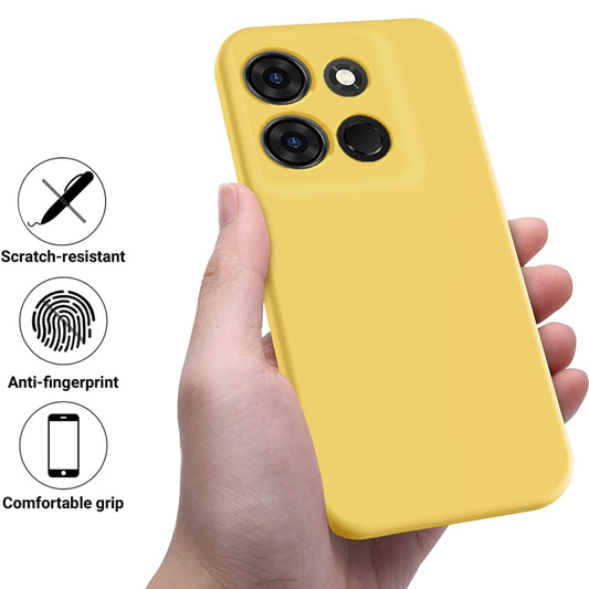 For Infinix Smart 7 African Pure Color Liquid Silicone Shockproof Phone Case(Yellow) by buy2fix