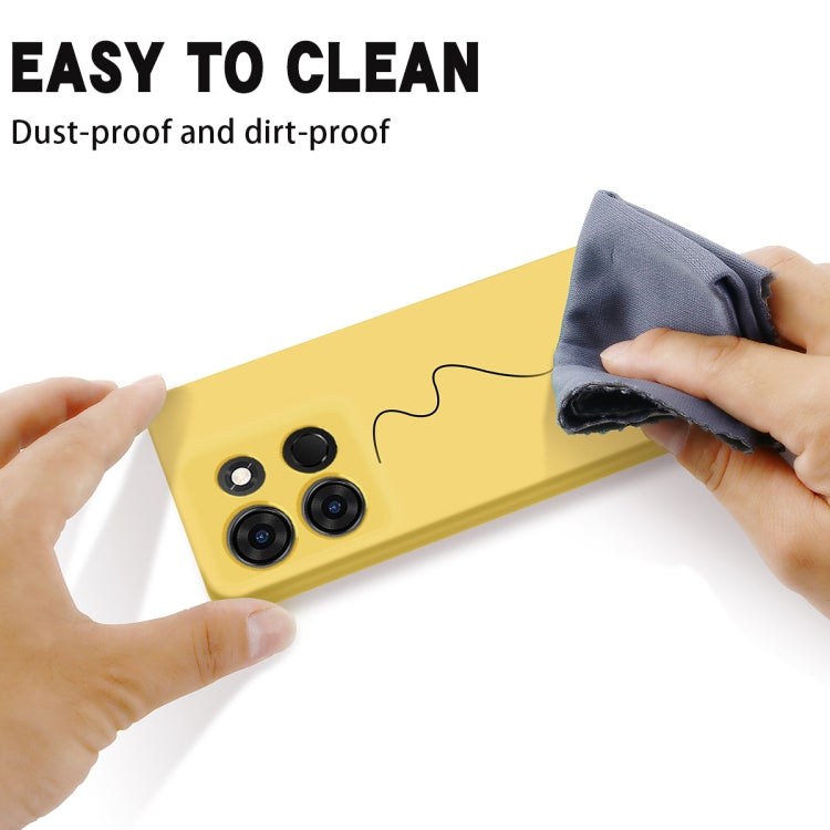 For Infinix Smart 7 African Pure Color Liquid Silicone Shockproof Phone Case(Yellow) by buy2fix