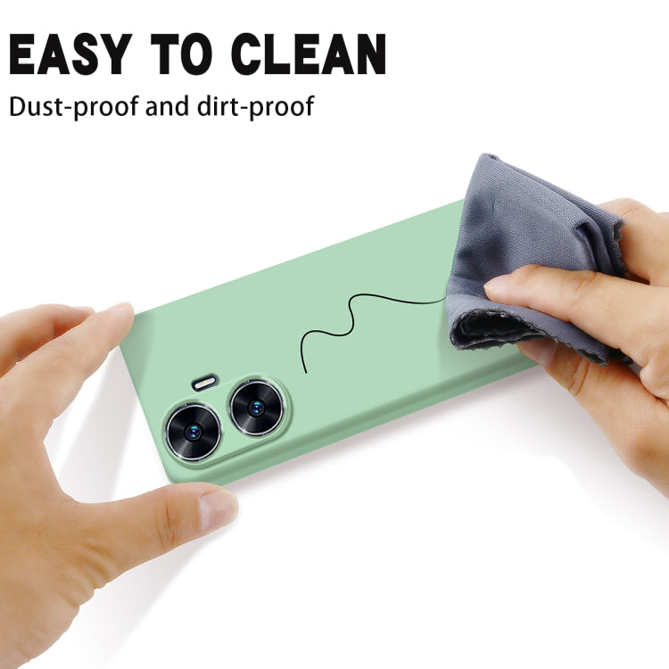 For Realme C55 Pure Color Liquid Silicone Shockproof Phone Case(Green) by buy2fix