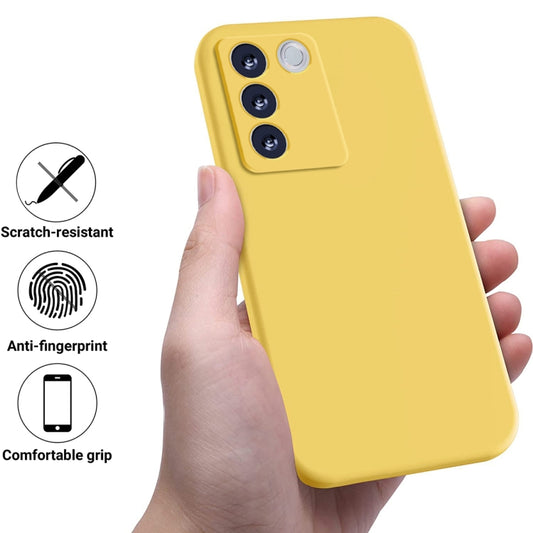 For vivo V27 / V27 Pro / S16 / S16 Pro Pure Color Liquid Silicone Shockproof Phone Case(Yellow) by buy2fix