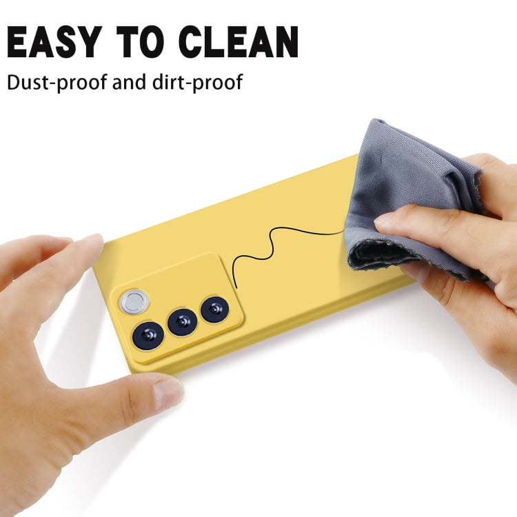 For vivo V27 / V27 Pro / S16 / S16 Pro Pure Color Liquid Silicone Shockproof Phone Case(Yellow) by buy2fix