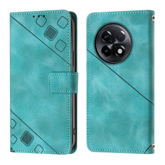For OnePlus Ace 2 5G / 11R 5G Skin-feel Embossed Leather Phone Case(Green) by buy2fix