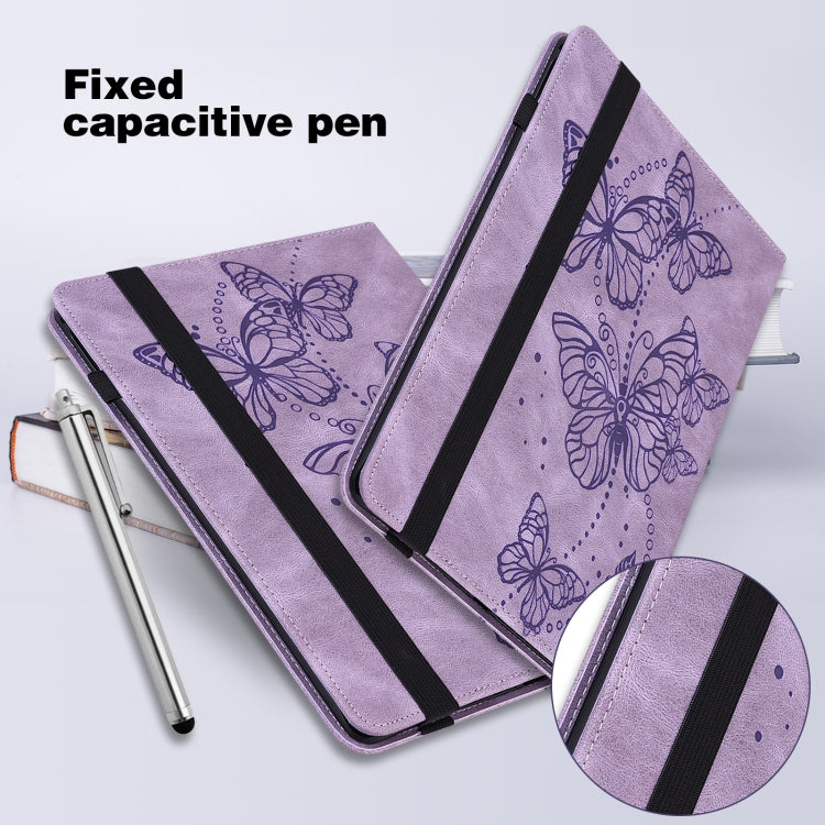 For Xiaomi Pad 6 Embossed Butterfly Pattern Leather Tablet Case(Purple) by buy2fix