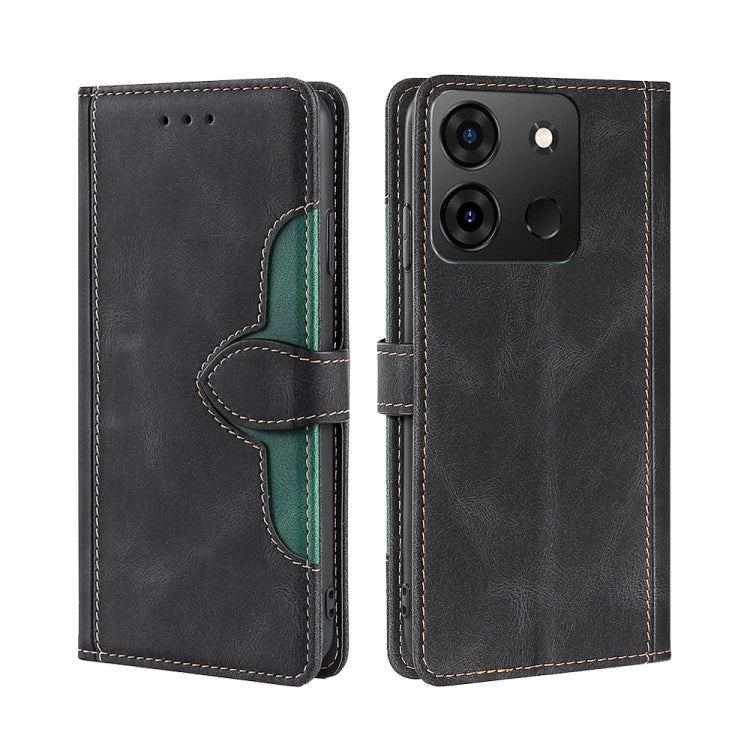 For Infinix Smart 7 Skin Feel Magnetic Buckle Leather Phone Case(Black) - Infinix Cases by buy2fix | Online Shopping UK | buy2fix