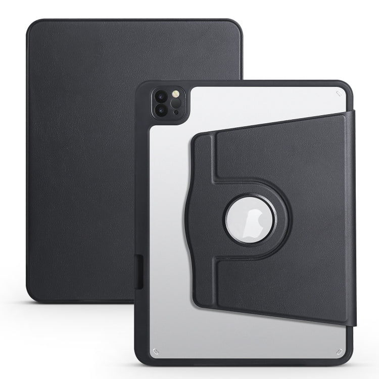 Acrylic 360 Degree Rotation Holder Tablet Leather Case For iPad Air 13 2025 / 2024 / Pro 12.9 2022(Black) - iPad Pro 12.9 (2022/2021) Cases by buy2fix | Online Shopping UK | buy2fix