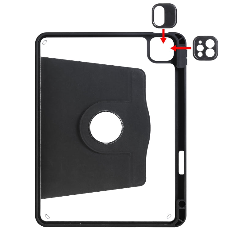 Acrylic 360 Degree Rotation Holder Tablet Leather Case For iPad Air 13 2025 / 2024 / Pro 12.9 2022(Black) - iPad Pro 12.9 (2022/2021) Cases by buy2fix | Online Shopping UK | buy2fix