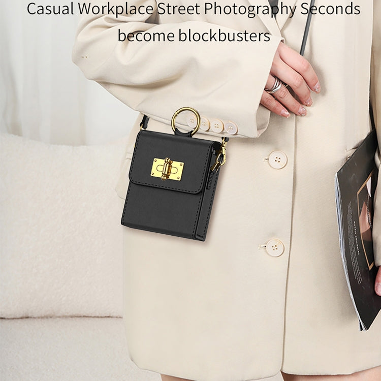 GKK Mini Backpack Plain Phone Bag + Phone Case with Ring For Samsung Galaxy Z Flip4 5G(Forest Green) by GKK