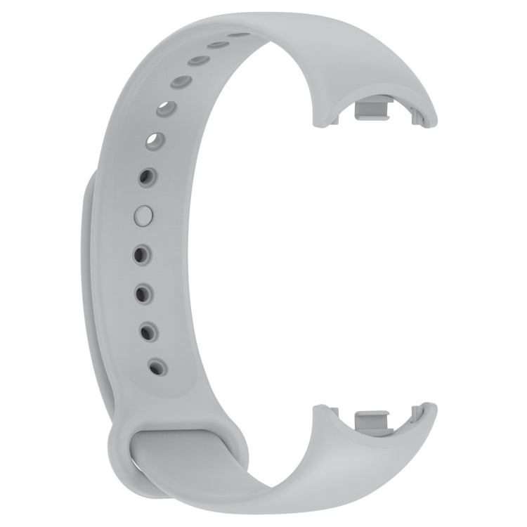 For Xiaomi Mi Band 8 Solid Color Silicone Plug Replacement Watch Band(Grey) - Watch Bands by buy2fix | Online Shopping UK | buy2fix