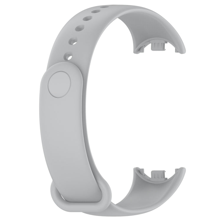 For Xiaomi Mi Band 8 Solid Color Silicone Plug Replacement Watch Band(Grey) - Watch Bands by buy2fix | Online Shopping UK | buy2fix