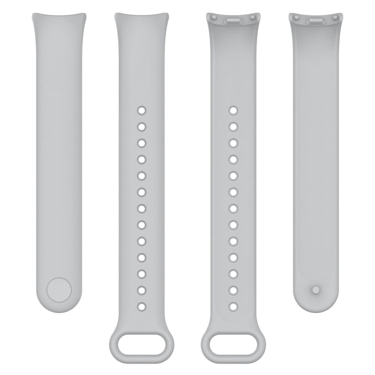 For Xiaomi Mi Band 8 Solid Color Silicone Plug Replacement Watch Band(Grey) - Watch Bands by buy2fix | Online Shopping UK | buy2fix