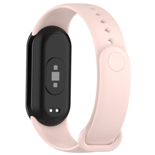 For Xiaomi Mi Band 8 Solid Color Silicone Plug Replacement Watch Band(Pink) by buy2fix