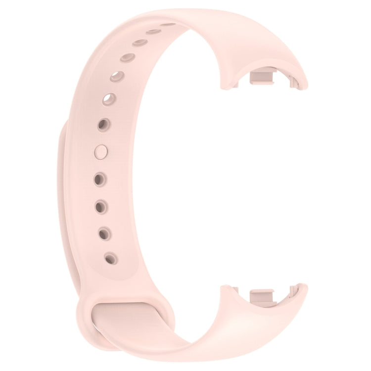 For Xiaomi Mi Band 8 Solid Color Silicone Plug Replacement Watch Band(Pink) - Watch Bands by buy2fix | Online Shopping UK | buy2fix