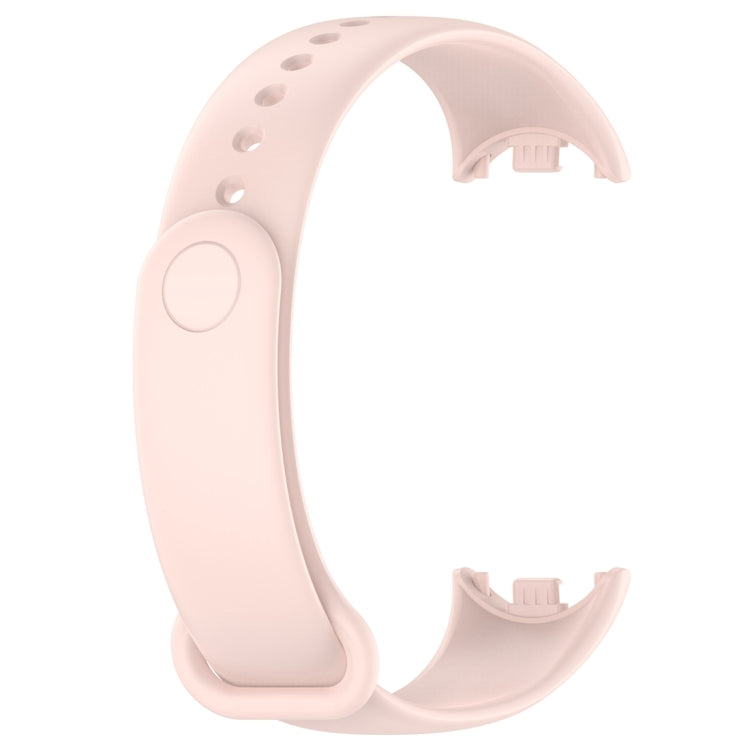 For Xiaomi Mi Band 8 Solid Color Silicone Plug Replacement Watch Band(Pink) - Watch Bands by buy2fix | Online Shopping UK | buy2fix