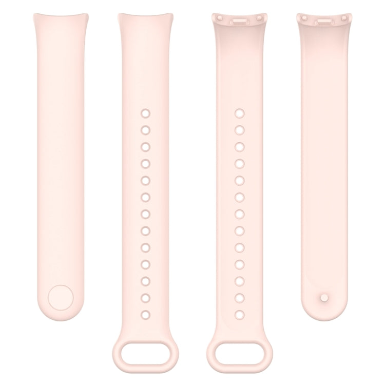 For Xiaomi Mi Band 8 Solid Color Silicone Plug Replacement Watch Band(Pink) - Watch Bands by buy2fix | Online Shopping UK | buy2fix