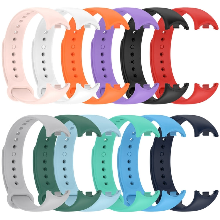 For Xiaomi Mi Band 8 Solid Color Silicone Plug Replacement Watch Band(Pink) - Watch Bands by buy2fix | Online Shopping UK | buy2fix