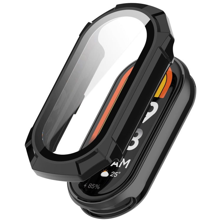 For Xiaomi Mi Band 8 PC + Tempered Glass Integrated Protective Watch Case(Black) - Watch Cases by buy2fix | Online Shopping UK | buy2fix
