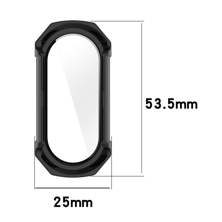 For Xiaomi Mi Band 8 PC + Tempered Glass Integrated Protective Watch Case(Black) - Watch Cases by buy2fix | Online Shopping UK | buy2fix