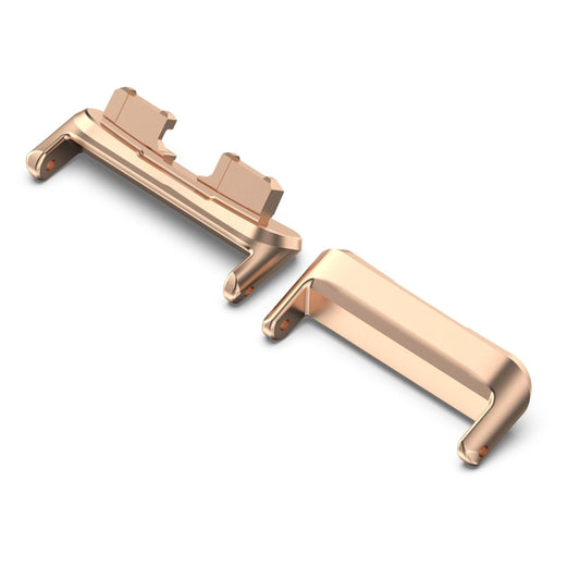 For Huawei Band 8 1 Pair Stainless Steel Metal Watch Band Connector(Rose Gold) by buy2fix