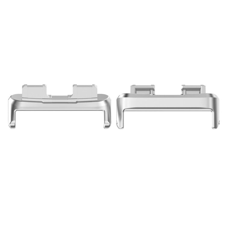 For Huawei Band 8 1 Pair Stainless steel Metal Watch Band Connector(Silver) - by buy2fix | Online Shopping UK | buy2fix