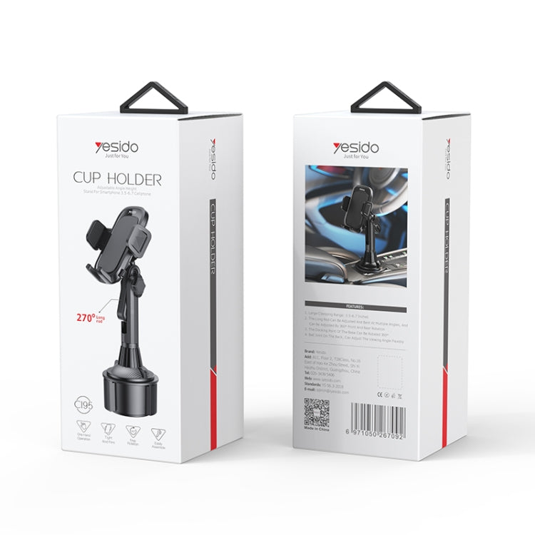 Yesido C195 Car Cup Holder Using Phone Bracket(Black) - Universal Car Holders by Yesido | Online Shopping UK | buy2fix