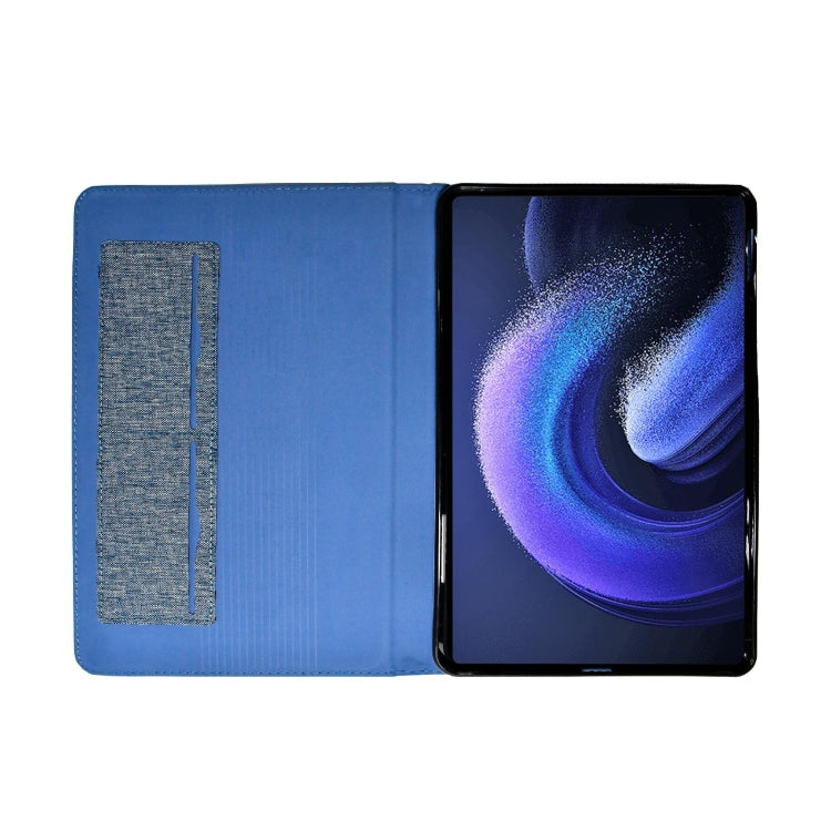 For Xiaomi Pad 6 / Pad 6 Pro Fabric Leather Tablet Case(Blue) by buy2fix