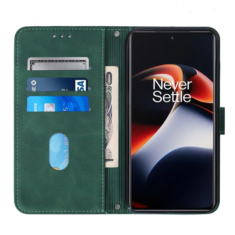 For OnePlus Ace 2 5G / 11R 5G Crossbody 3D Embossed Flip Leather Phone Case(Dark Green) - OnePlus Cases by buy2fix | Online Shopping UK | buy2fix