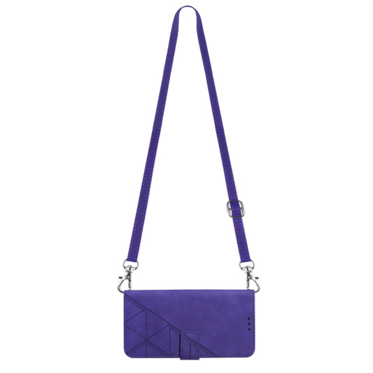 For Realme C55 Crossbody 3D Embossed Flip Leather Phone Case(Purple) by buy2fix