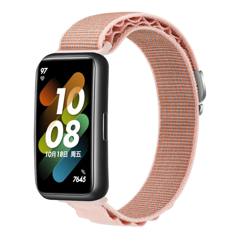 For Huawei Band 7 Loop Nylon Watch Band(Pink) - Watch Bands by buy2fix | Online Shopping UK | buy2fix