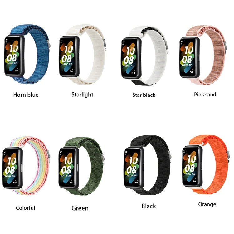 For Huawei Band 7 Loop Nylon Watch Band(Pink) - Watch Bands by buy2fix | Online Shopping UK | buy2fix