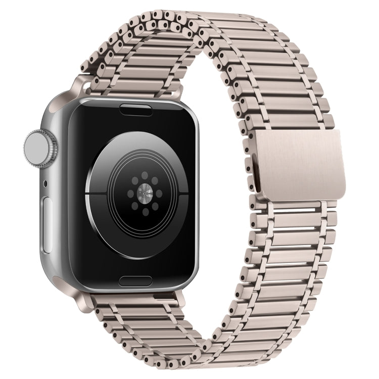 Chain Magnetic Stainless Steel Watch Band For Apple Watch Series 8&7 41mm / SE 2&6&SE&5&4 40mm / 3&2&1 38mm(Starlight Color) - Watch Bands by buy2fix | Online Shopping UK | buy2fix