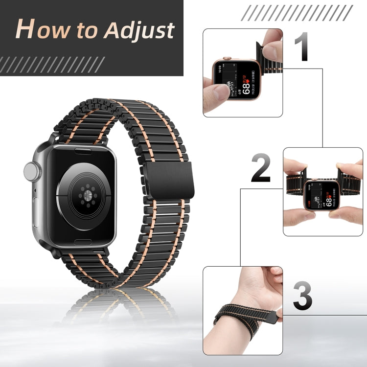 Chain Magnetic Stainless Steel Watch Band For Apple Watch Series 8&7 41mm / SE 2&6&SE&5&4 40mm / 3&2&1 38mm(Starlight Color) - Watch Bands by buy2fix | Online Shopping UK | buy2fix