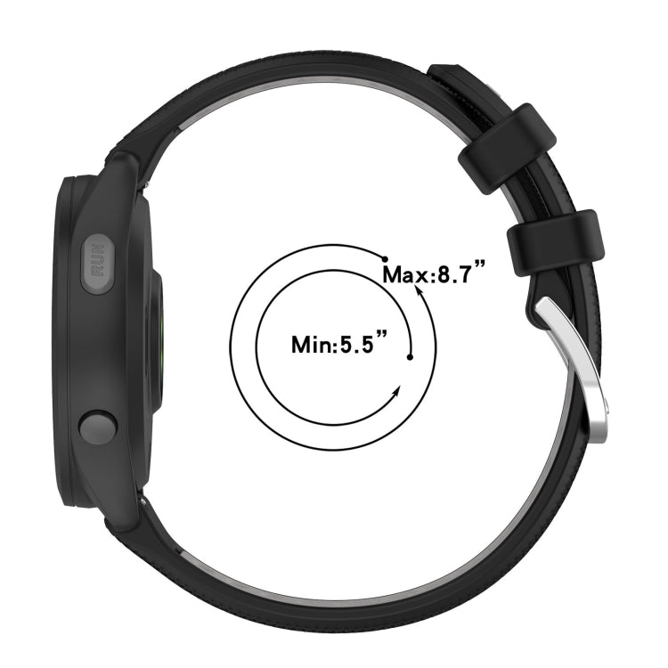 For Garmin Forerunner 265S 18mm Sports Two-Color Steel Buckle Silicone Watch Band(Starlight+Black) - Watch Bands by buy2fix | Online Shopping UK | buy2fix