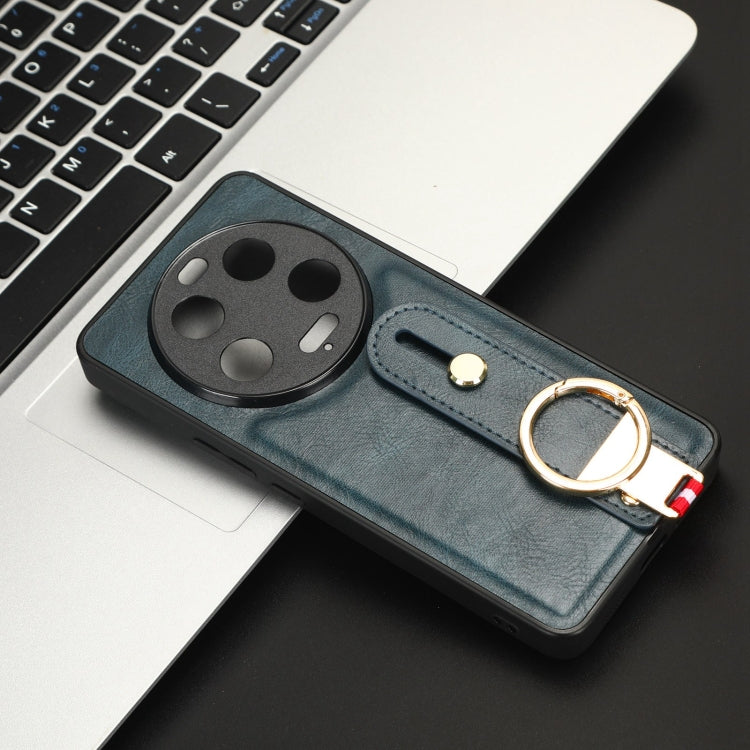 For Xiaomi 13 Ultra Wristband Leather Back Phone Case(Blue) by buy2fix