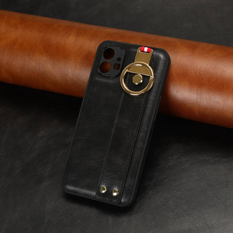 For Nothing Phone 1 Wristband Leather Back Phone Case(Black) by buy2fix