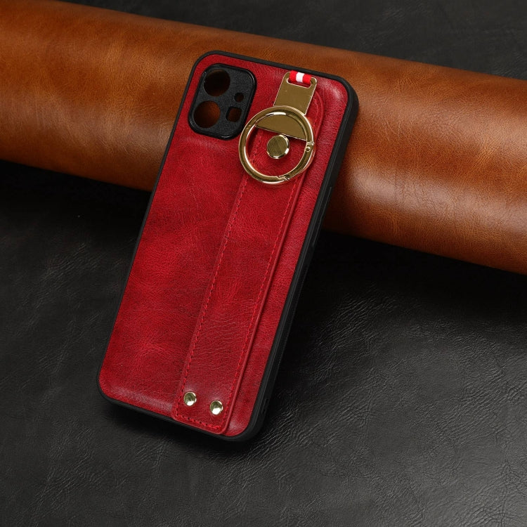 For Nothing Phone 1 Wristband Leather Back Phone Case(Red) by buy2fix